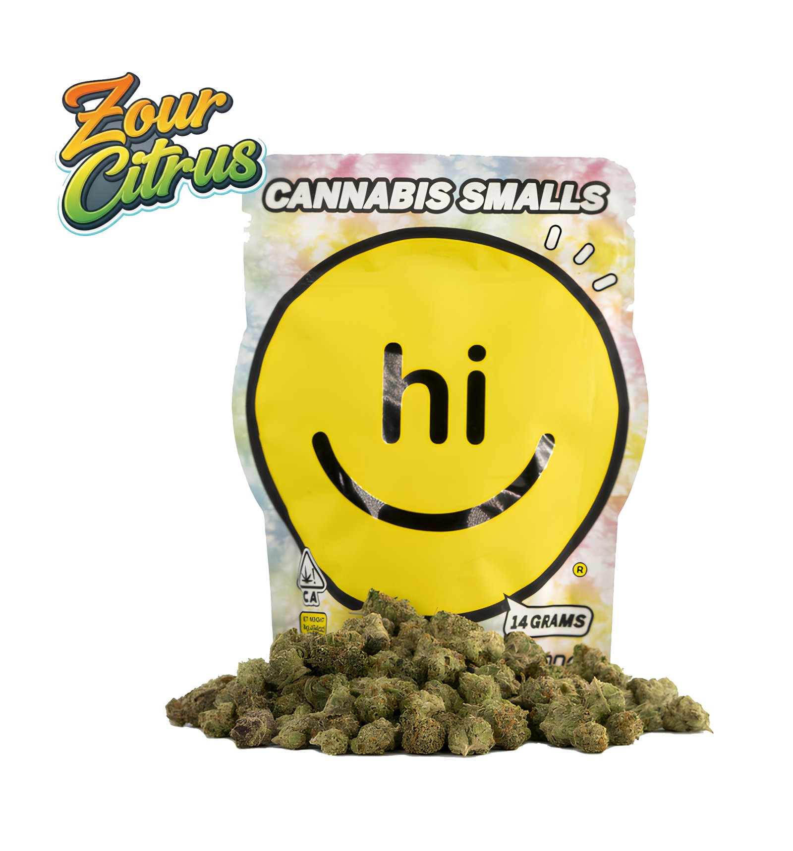 HI CANNA Flower Smalls Zour citrus 14g Bags, Sativa HI CANNA Flower Smalls Zour Citrus 14G sativa cannabis bag