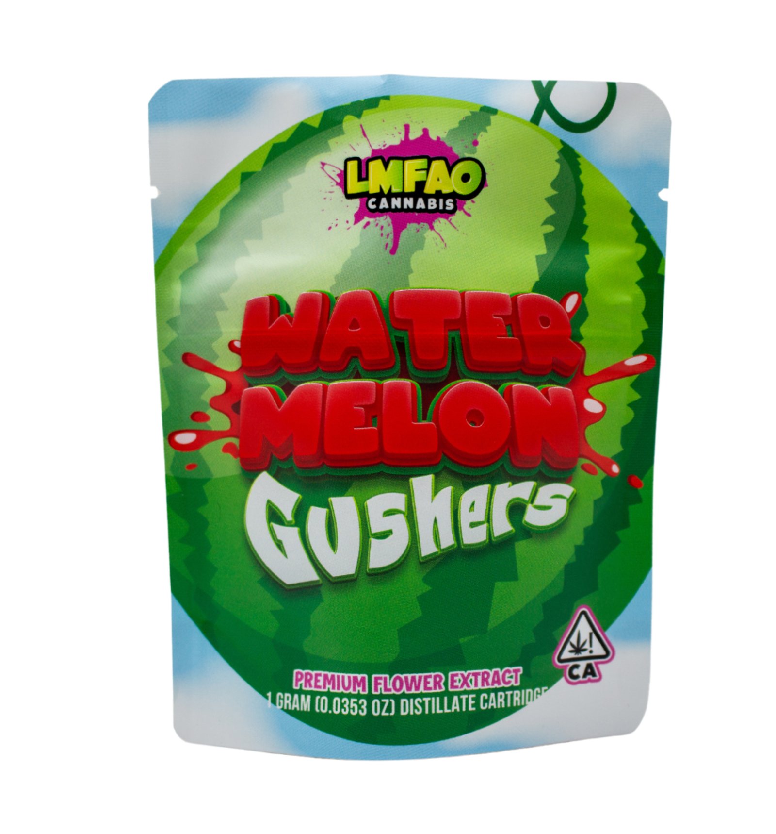 LMFAO Watermelon Gushers Vape Cartridge 1G (Distillate) LMFAO Watermelon Gushers Vape Cartridge 1G (Distillate)