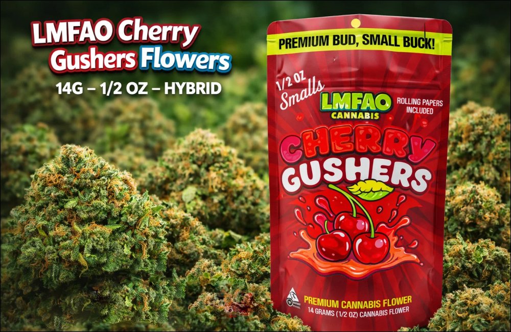 LMFAO Cherry Gushers Flowers 14G – Premium Hybrid Cannabis With Sweet Cherry Terpenes 17 LMFAO Cherry Gushers Flowers 14G hybrid